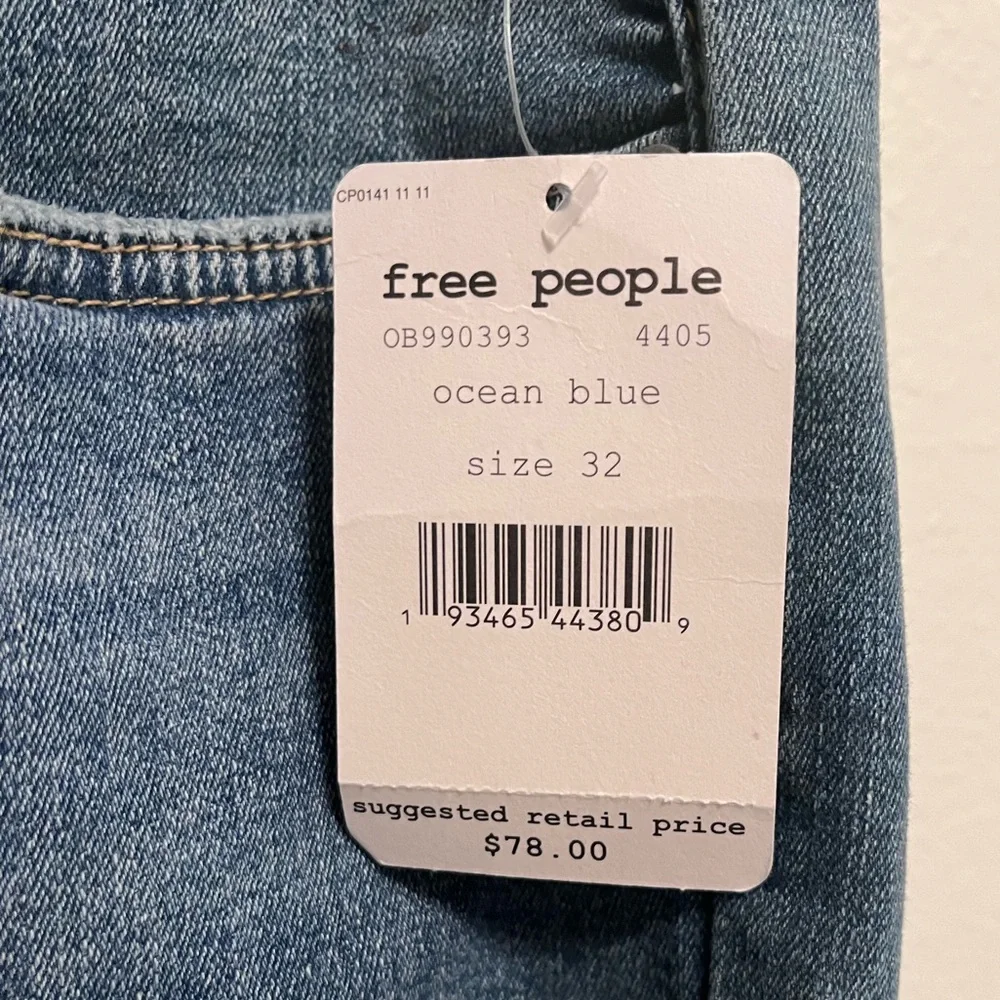 🤗 Free People Ocean Blue Denim Jeans - Picture 3 of 4
